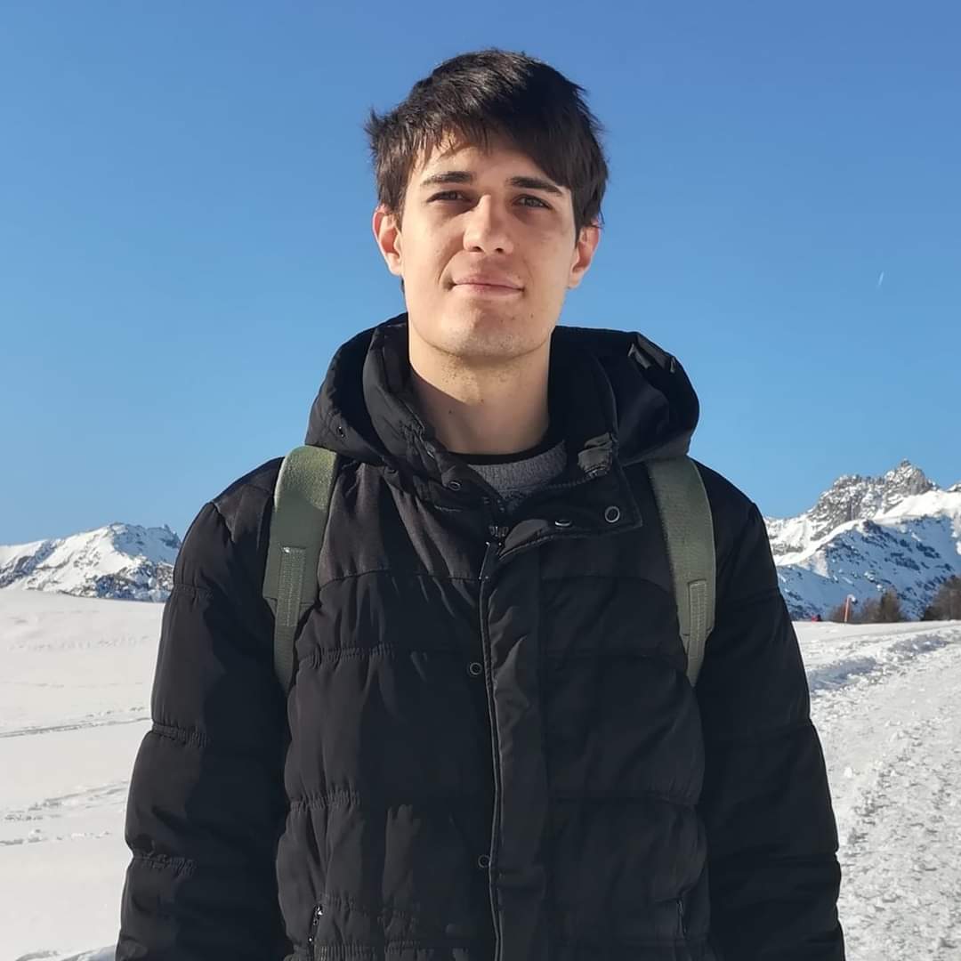 Mirko Nava on a snowy mountain